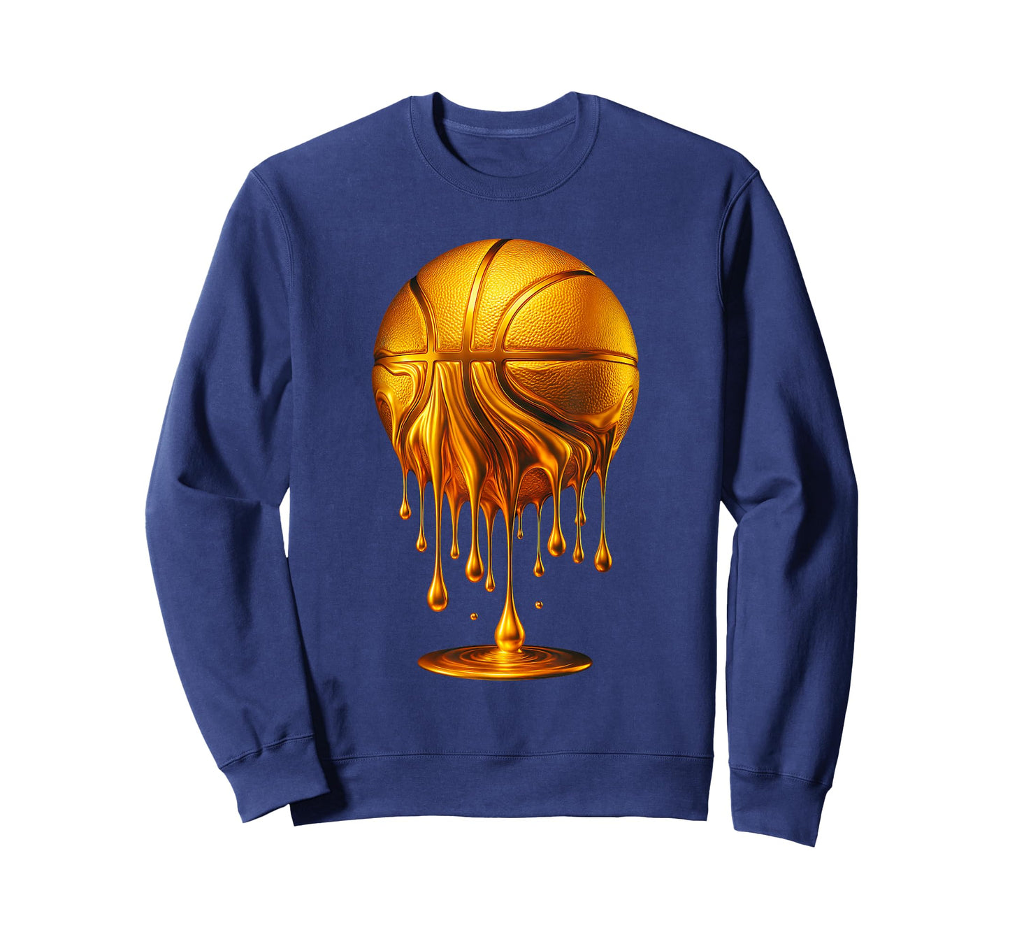 Gold Basketball Drip Slam Dunk Basketball Dripping Hoop MVP T-Shirt