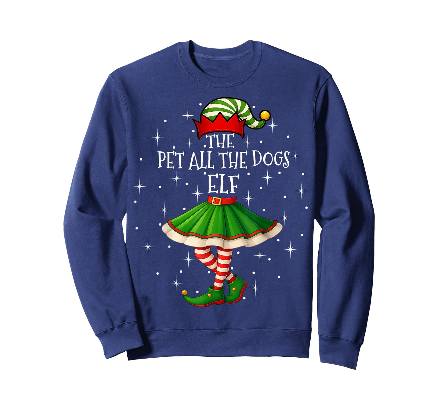 Pet All The Dogs Elf Christmas Family Women Girls Xmas Party T-Shirt