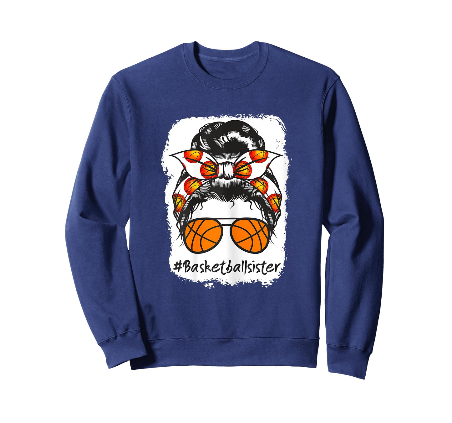 Bleached Basketball Sister Messy Bun Ball T-Shirt