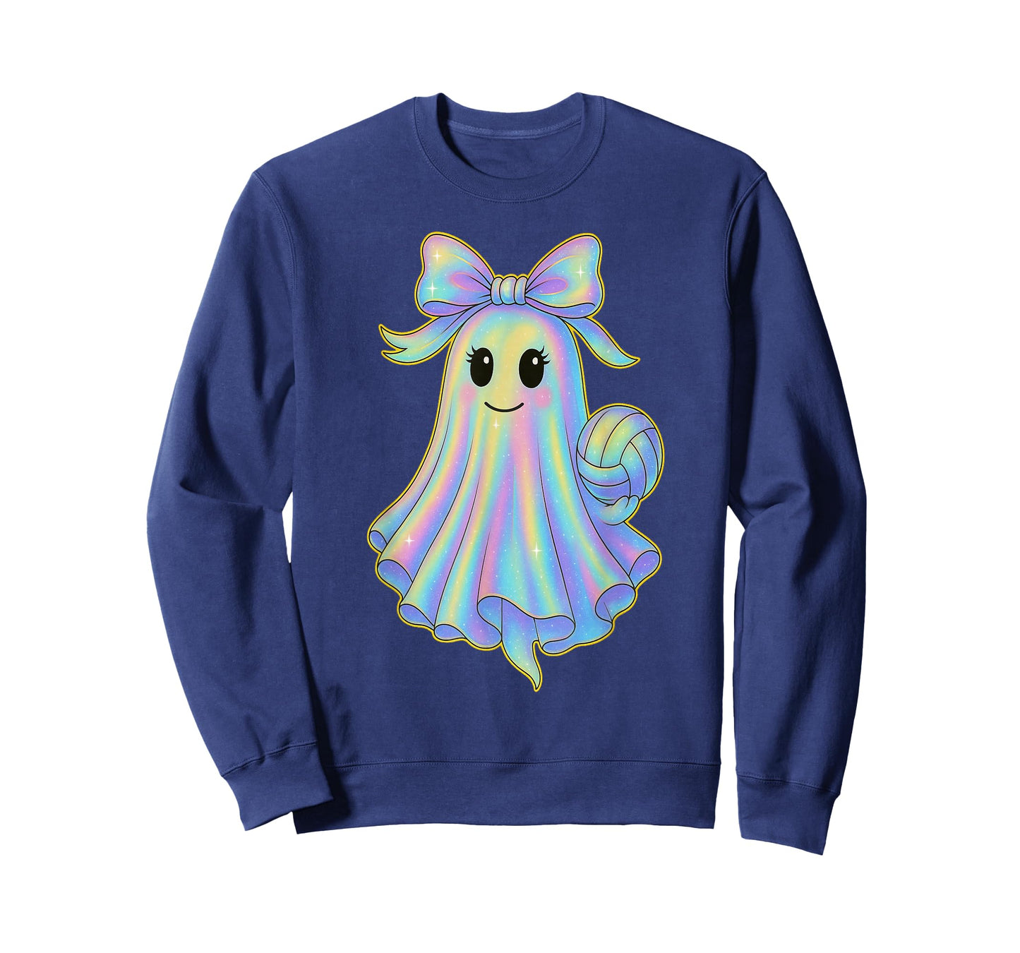 Volleyball Ghost Lover Pastel Halloween Coquette Bow T-Shirt