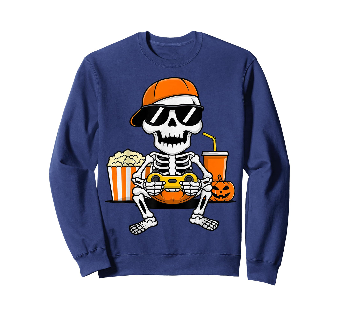Funny Skeleton Video Game Halloween Gaming Gamer Boys Men T-Shirt