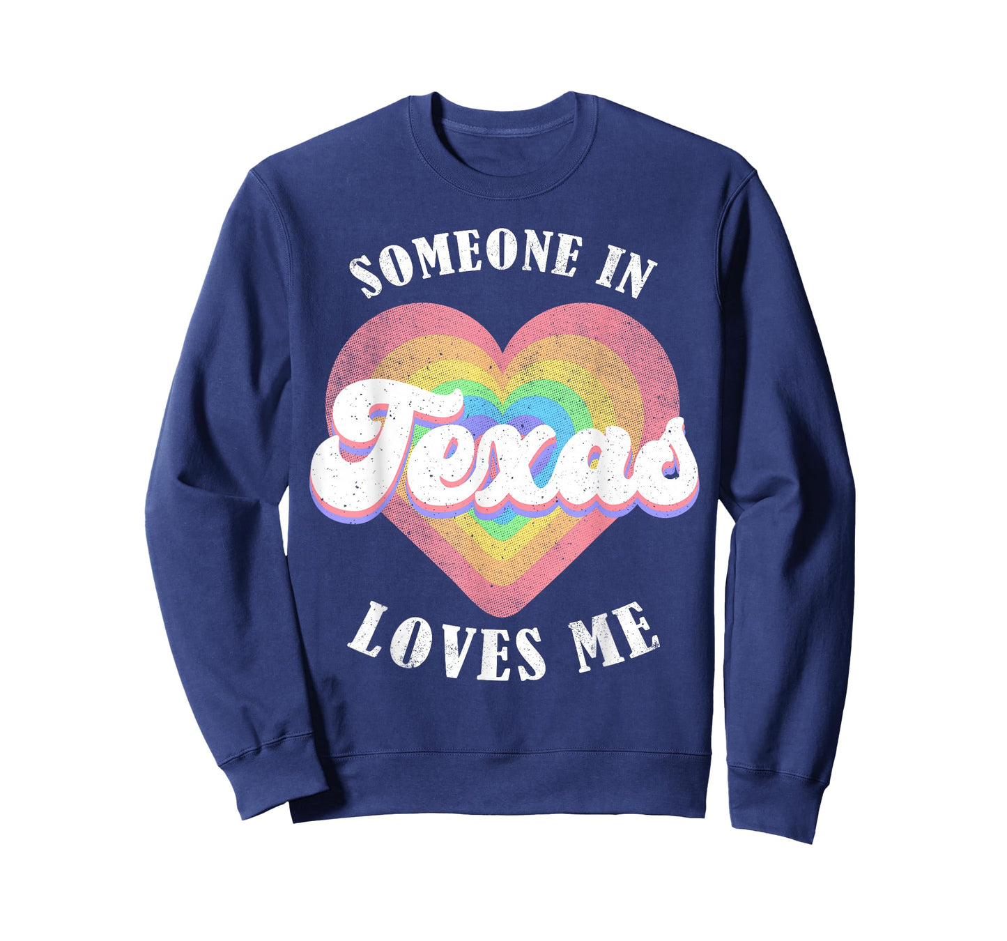 Someone in Texas Loves Me Heart Retro Groovy T-Shirt