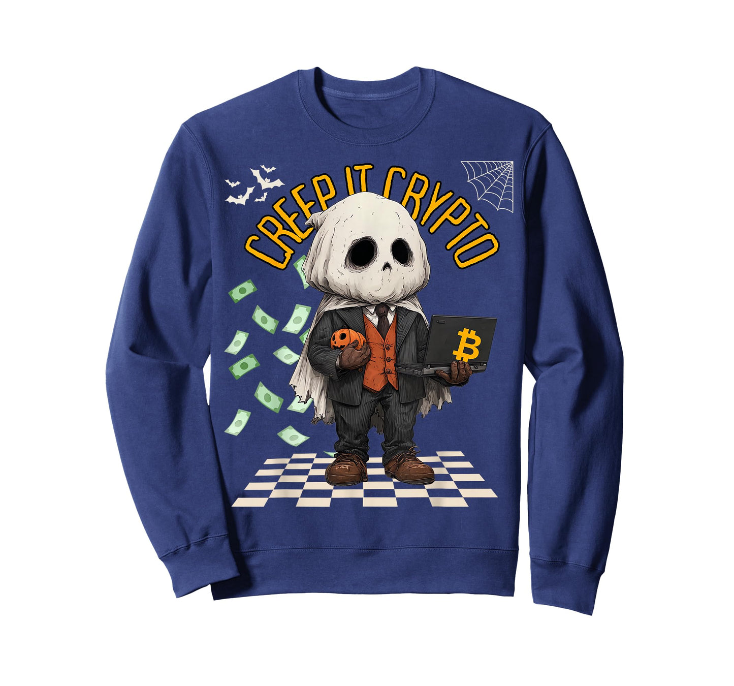 Creep It Crypto Funny Bitcoin Halloween Ghost Design T-Shirt