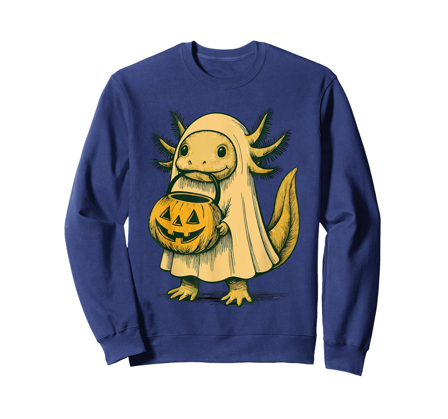 Cute Axolotl Ghost Pun Meme Trick or Treat Funny Halloween T-Shirt