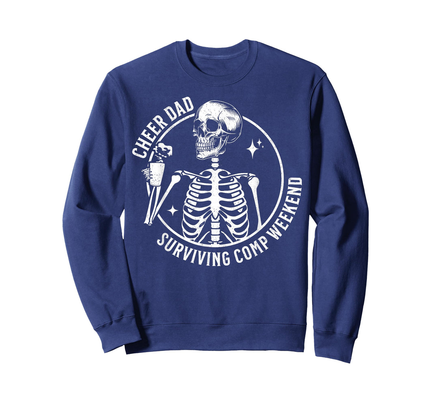 Skeleton Coffee Cheer Dad Surviving Comp Weekend Fathers Day T-Shirt