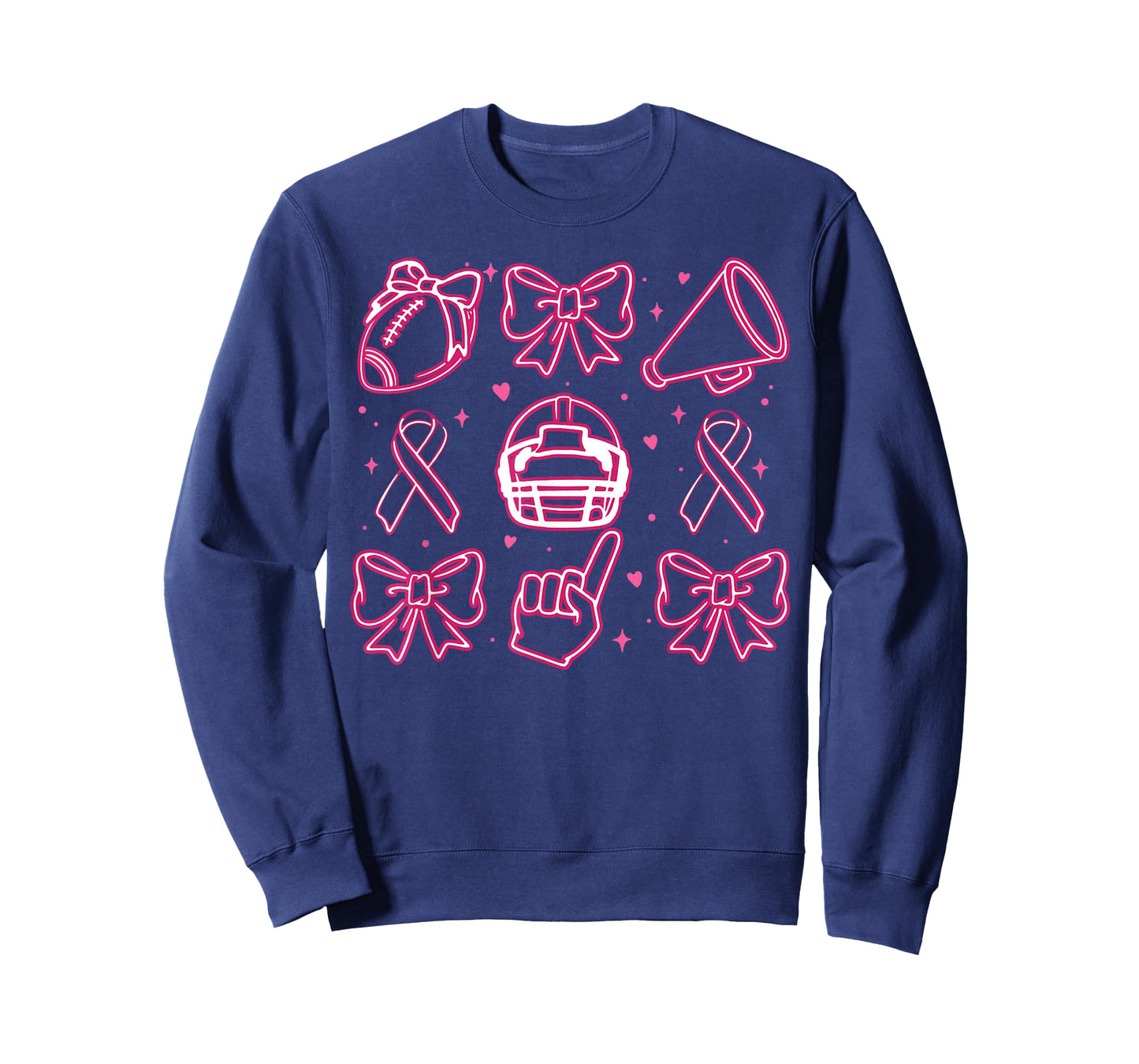 Coquette Bow Cheer Football Pink Out Breast Cancer Awareness T-Shirt