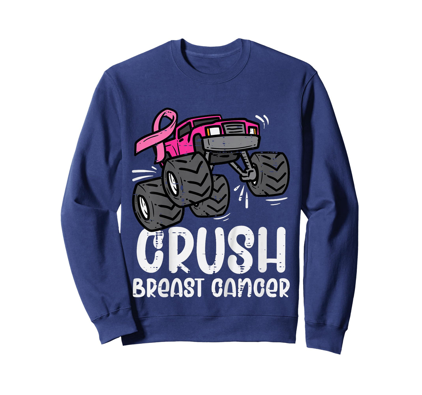 Kids Monster Truck Pink Breast Cancer Awareness Kids Toddler Boys T-Shirt