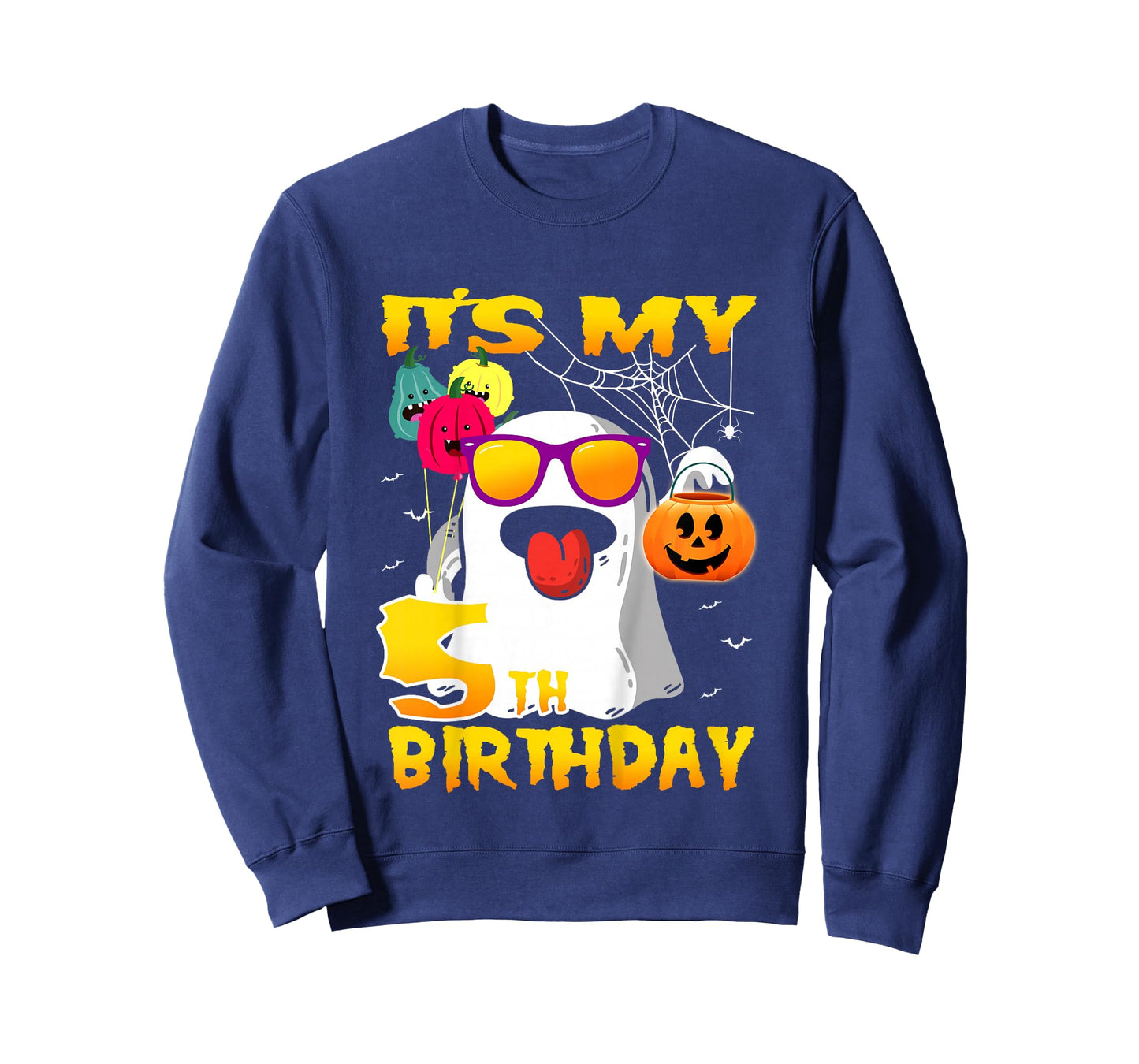 Kids It's My 5th Birthday Ghost Funny Halloween 5 years old Boys T-Shirt