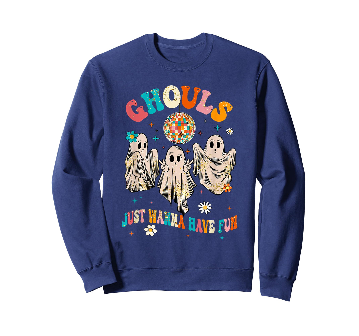 Groovy Ghouls Just Wanna Have Fun Halloween Spooky Season T-Shirt
