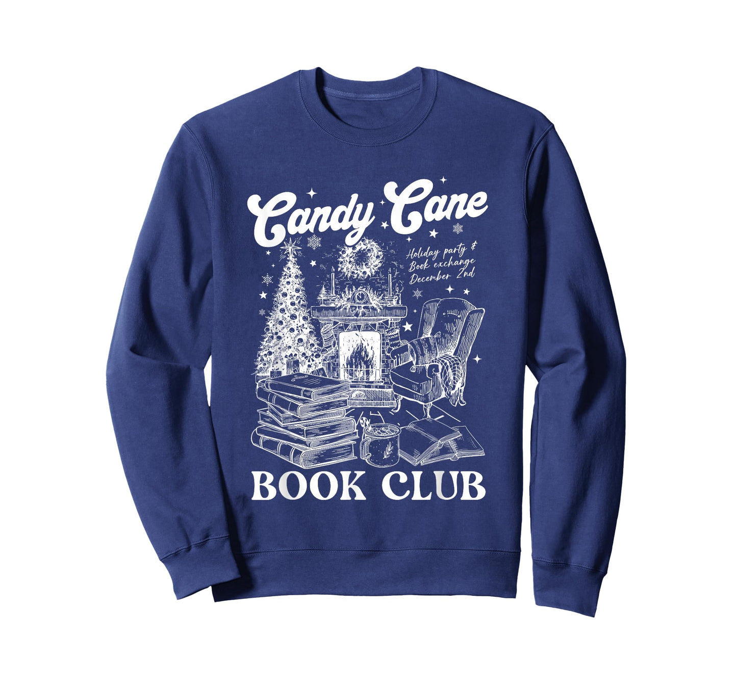 Bookish Christmas Candy Cane Book Club librarian Winter T-Shirt