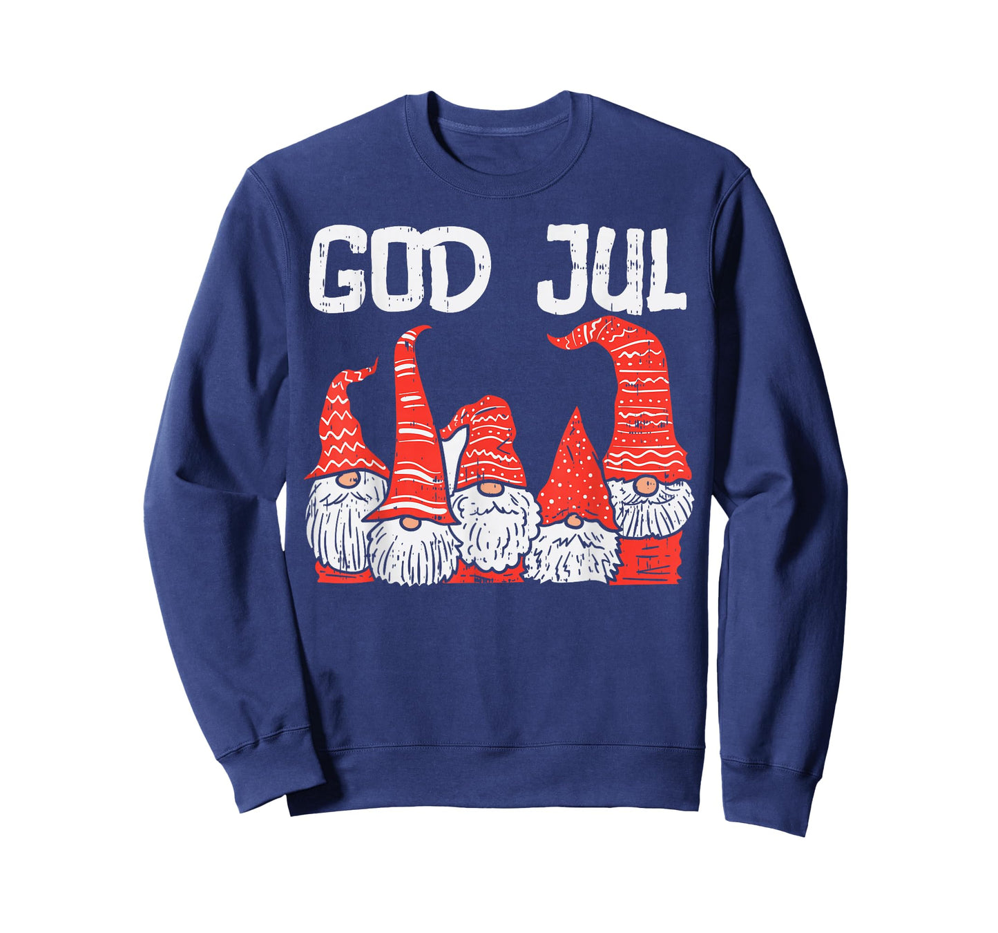 God Jul Three Nordic Gnomes Swedish Norwegian Christmas PJ T-Shirt