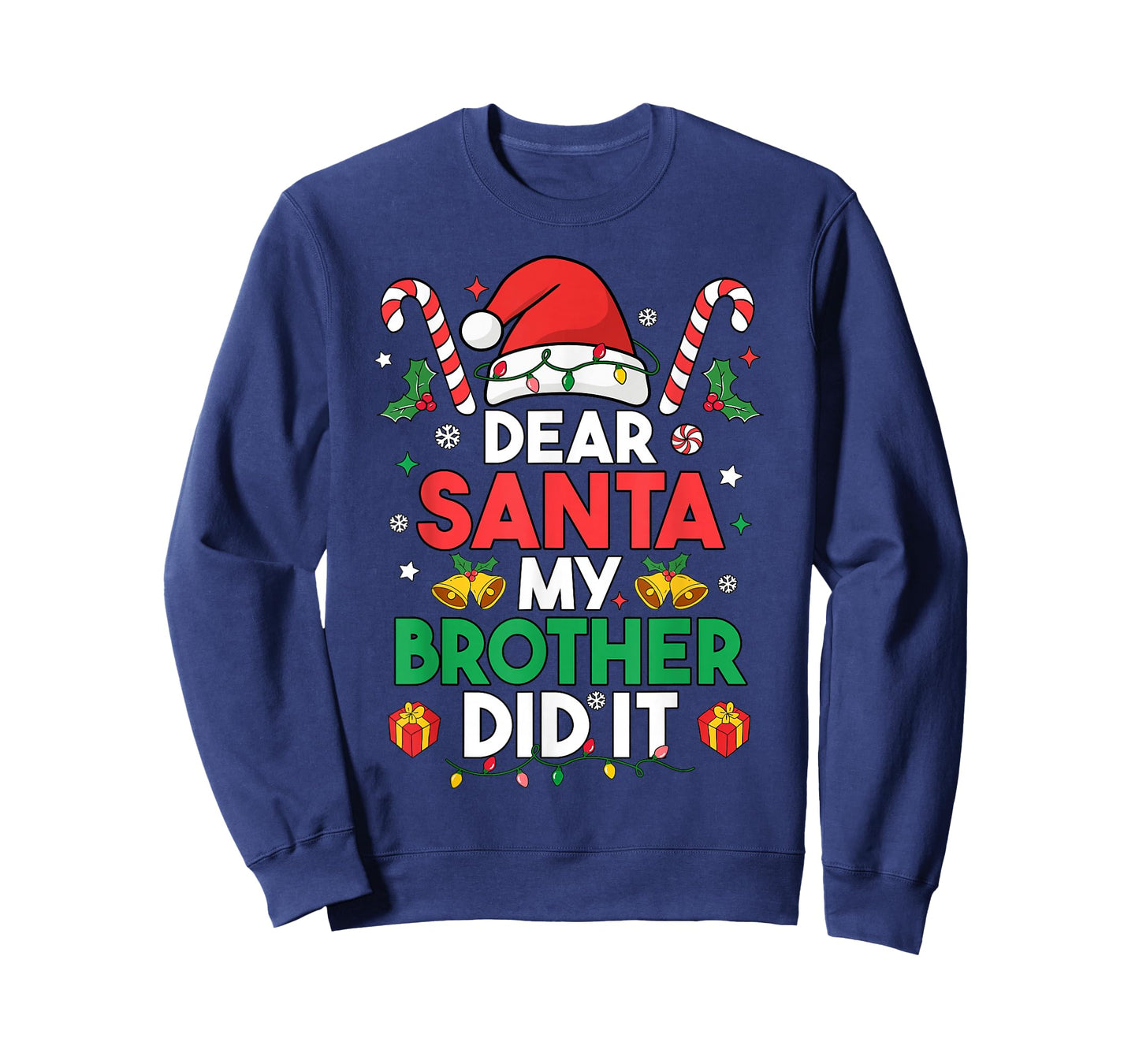 Dear Santa My Brother Did It Funny Christmas Boys Girls Kids T-Shirt