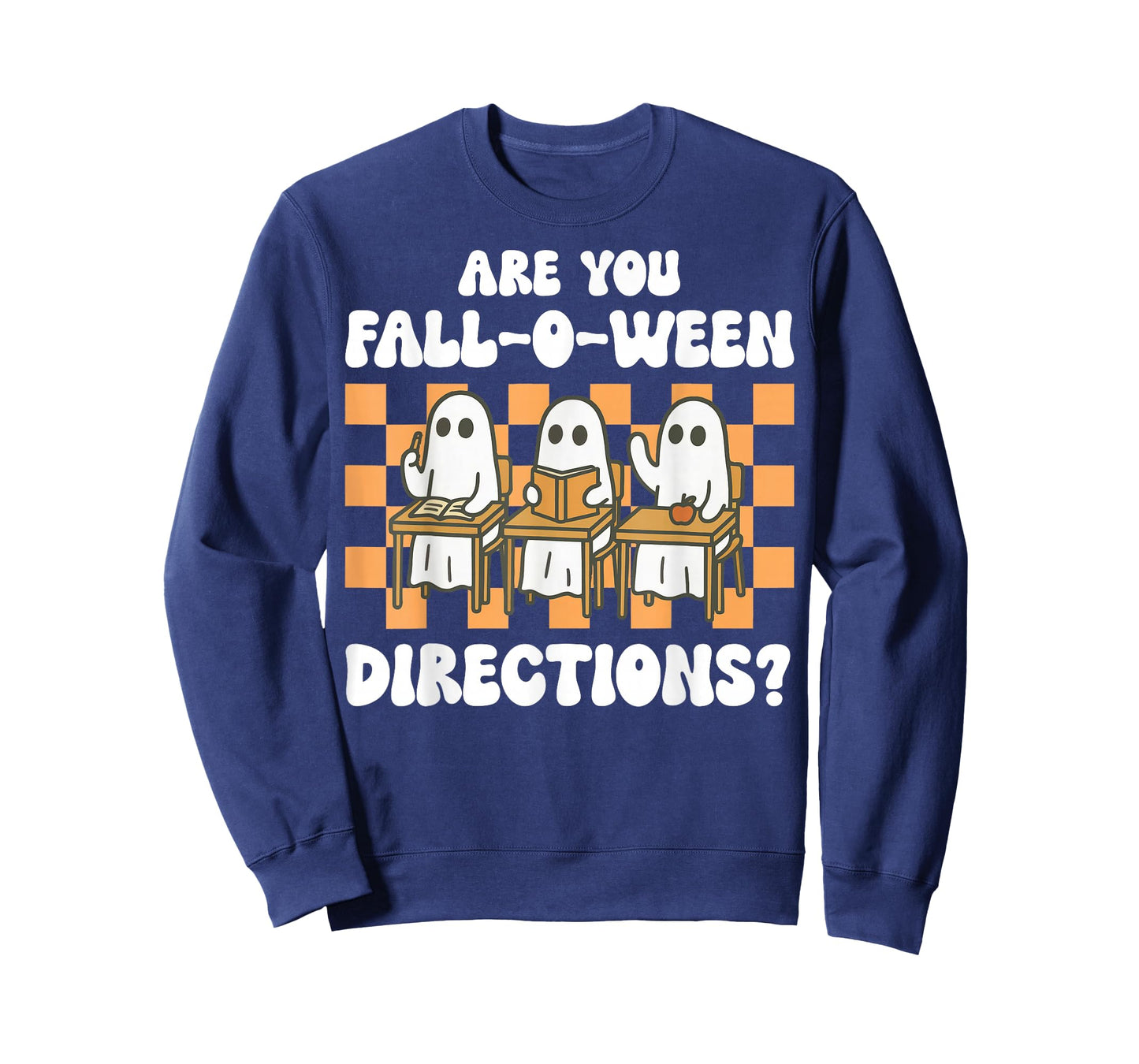 Retro are You Fall O Ween Directions Teacher Halloween Ghost T-Shirt