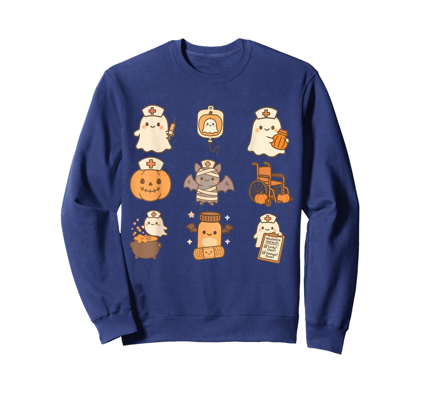 Funny Spooky Nurse Halloween Pumpkin Ghost School Nursing T-Shirt