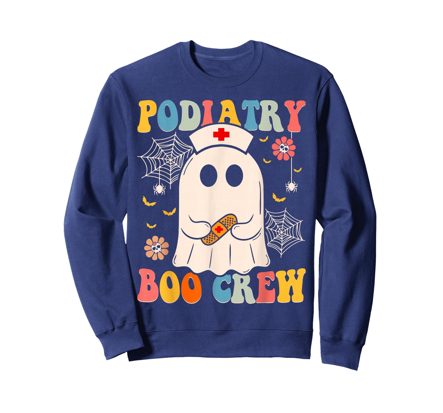 Groovy Podiatry Boo Crew Nurse Funny Ghost Halloween Nurse T-Shirt