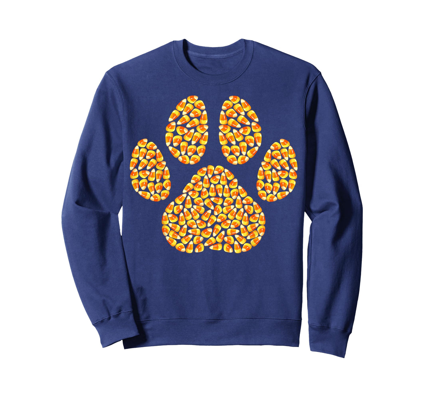 Funny Candy Corn Dog Paw Print Happy Halloween Day Kids Boys T-Shirt