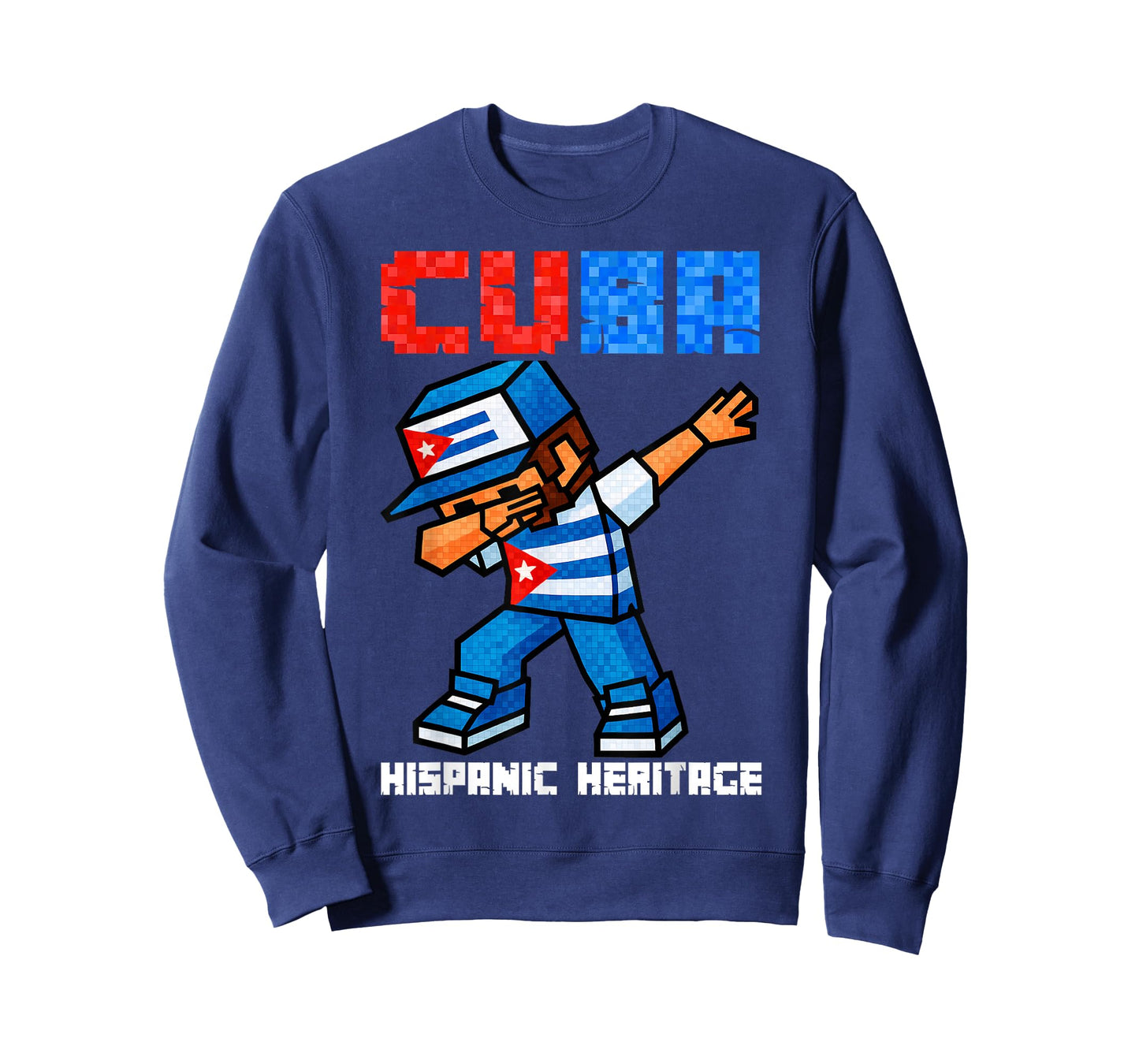 Cuba Dabbing Boys Game Pixel Hispanic Heritage Cuban Kids T-Shirt