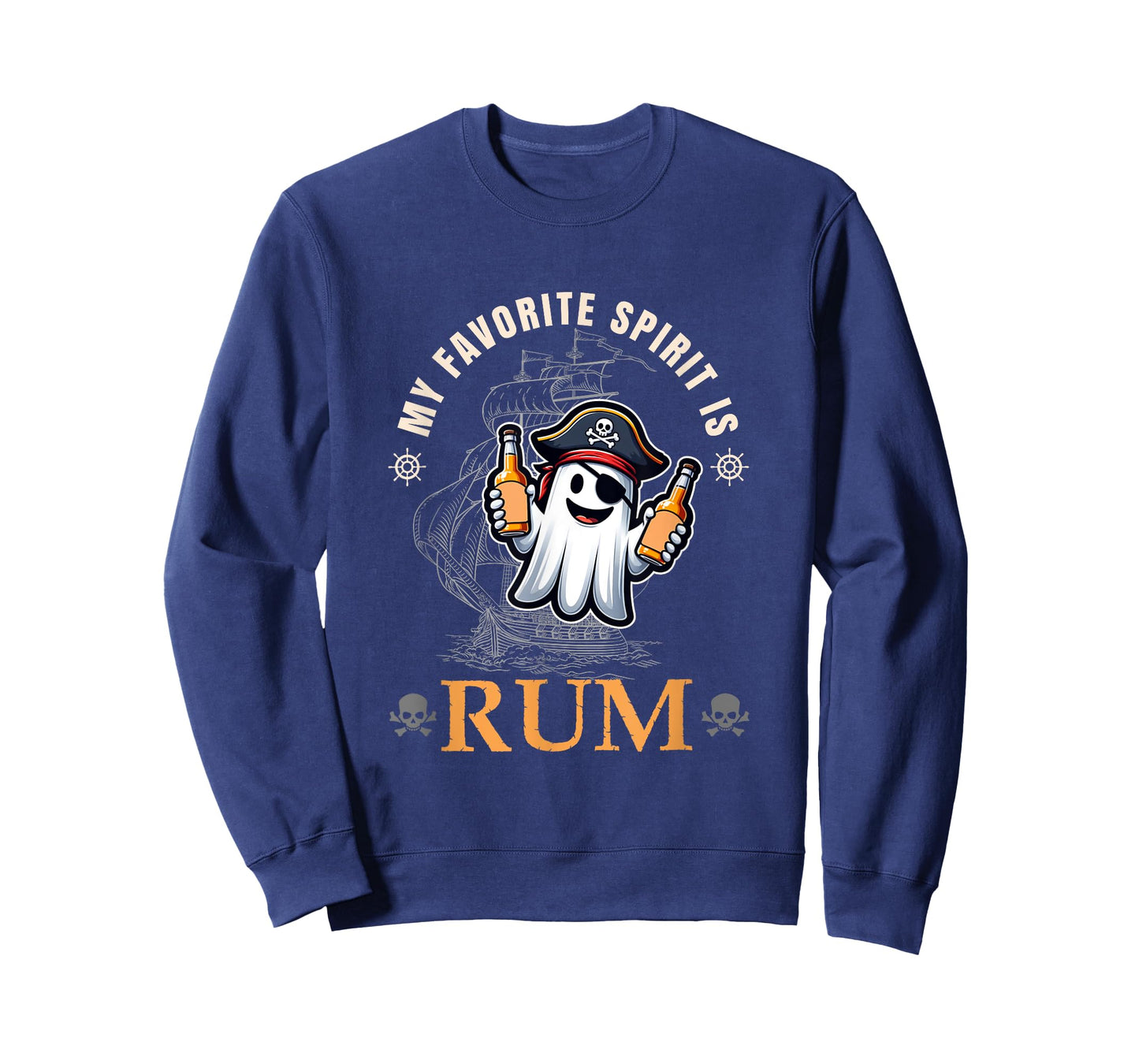 My Favorite Spirit Is Rum Funny Halloween Ghost Drinking T-Shirt