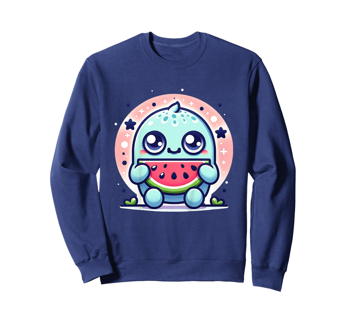 Cute Monster Eating Watermelon Funny Graphic Outfit Boy Girl T-Shirt