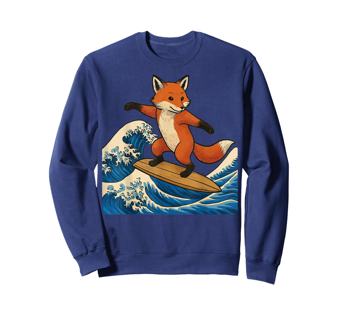 Fox Surfing Japanese Japanese Wave T-Shirt
