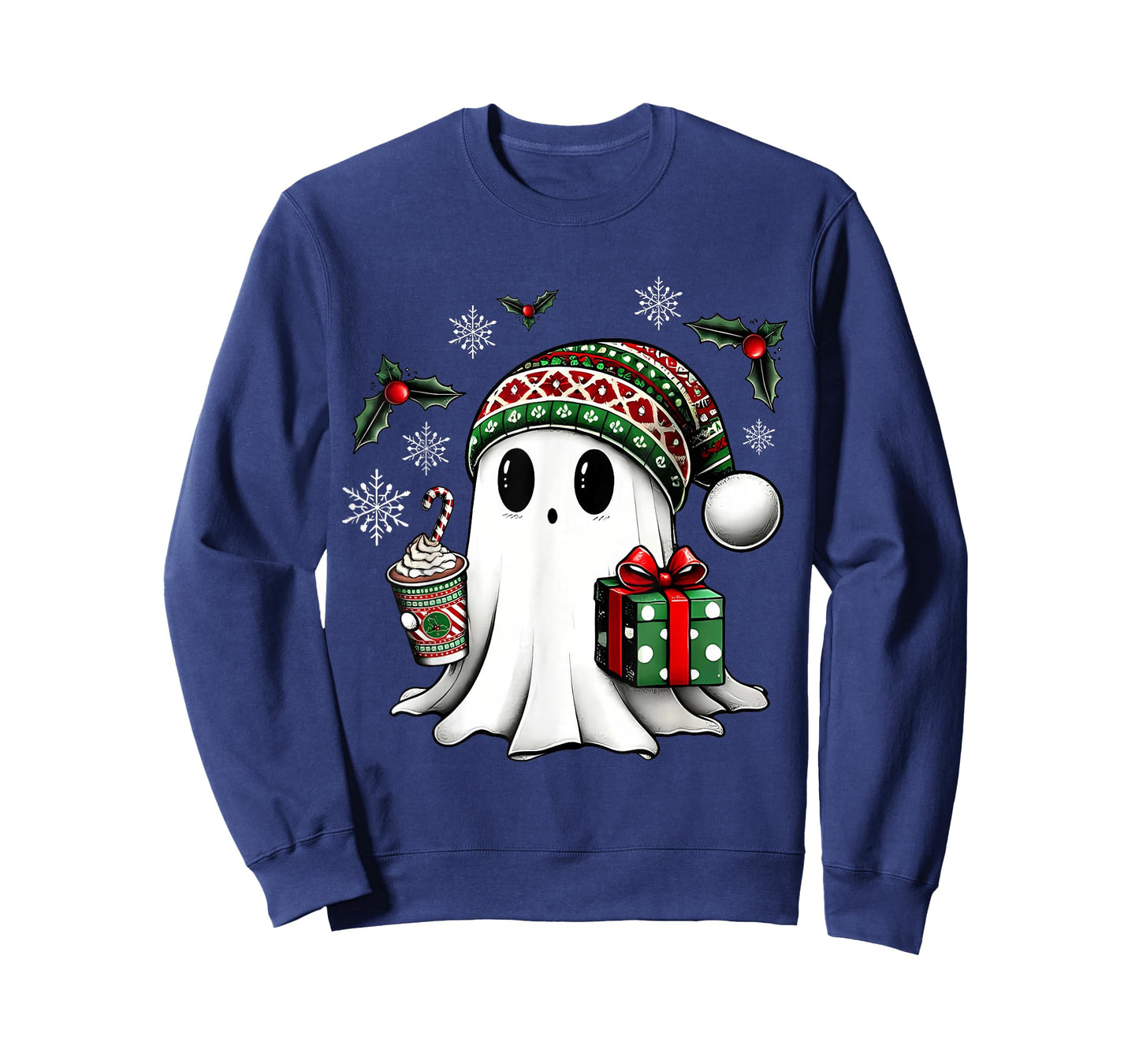 Christmas Santa Ghost Coffee Xmas Holiday Party T-Shirt