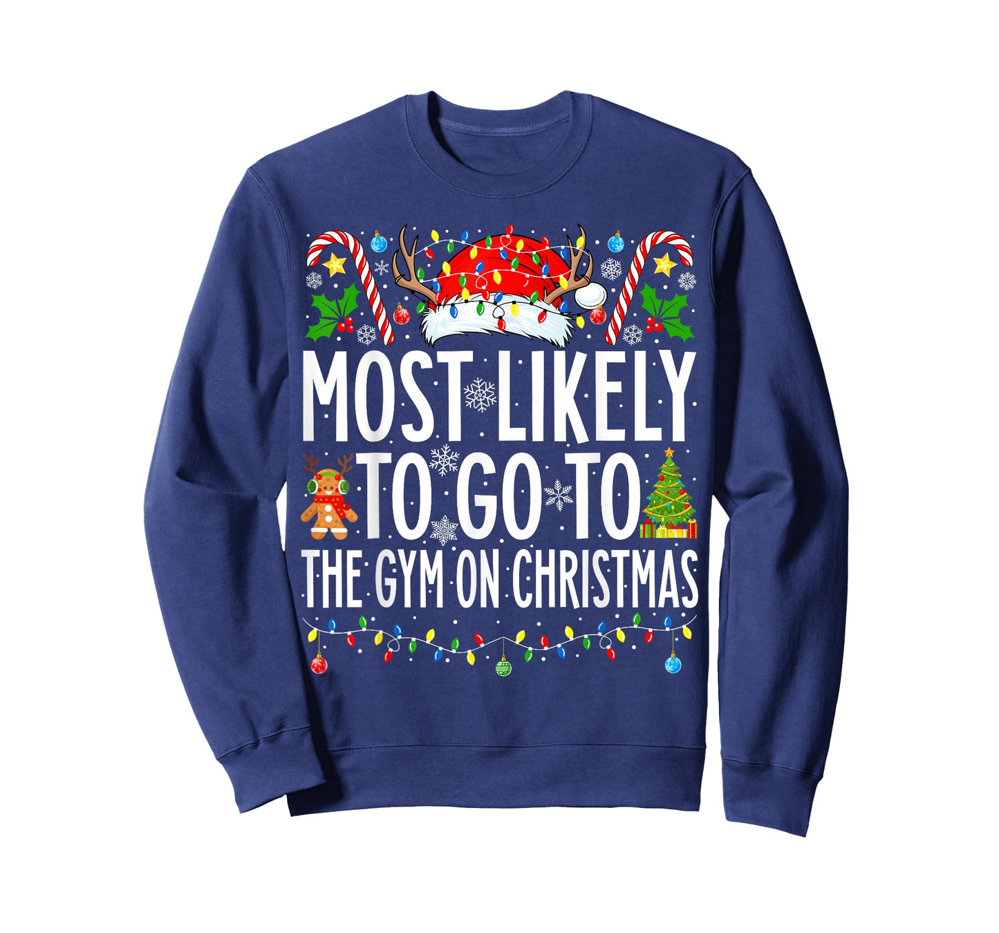 Most Likely To Go To Gym On Christmas Bodybuilding Xmas Gym T-Shirt