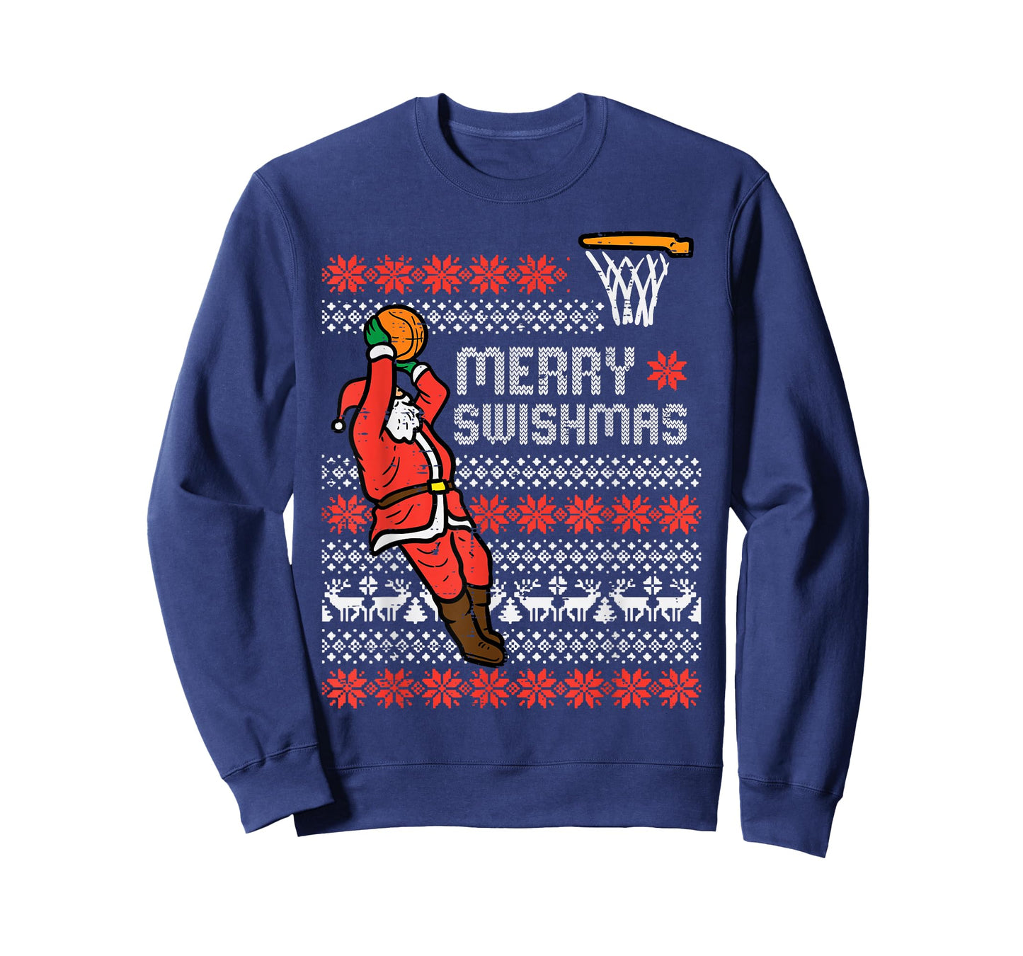Merry Swishmas Basketball Ugly Christmas Xmas Men Boys Kids T-Shirt