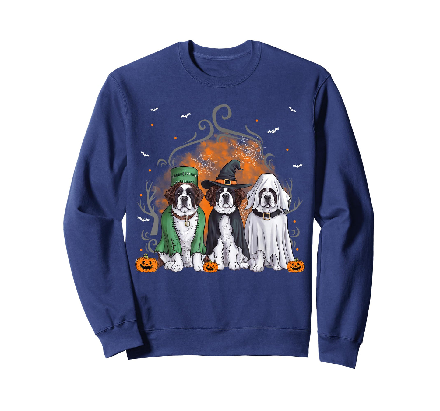 Three Saint Bernard St. Bernard Dog Halloween Ghost Costume T-Shirt