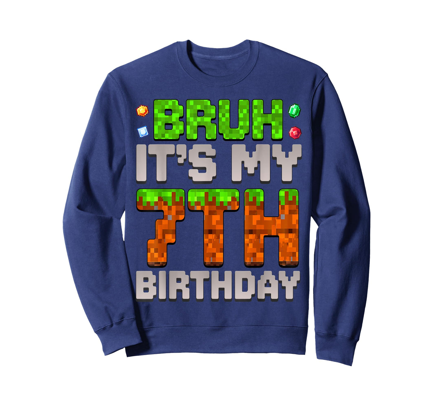 Funny Birthday Boy Bruh It's My 7th Birthday Gamer Pixel T-Shirt