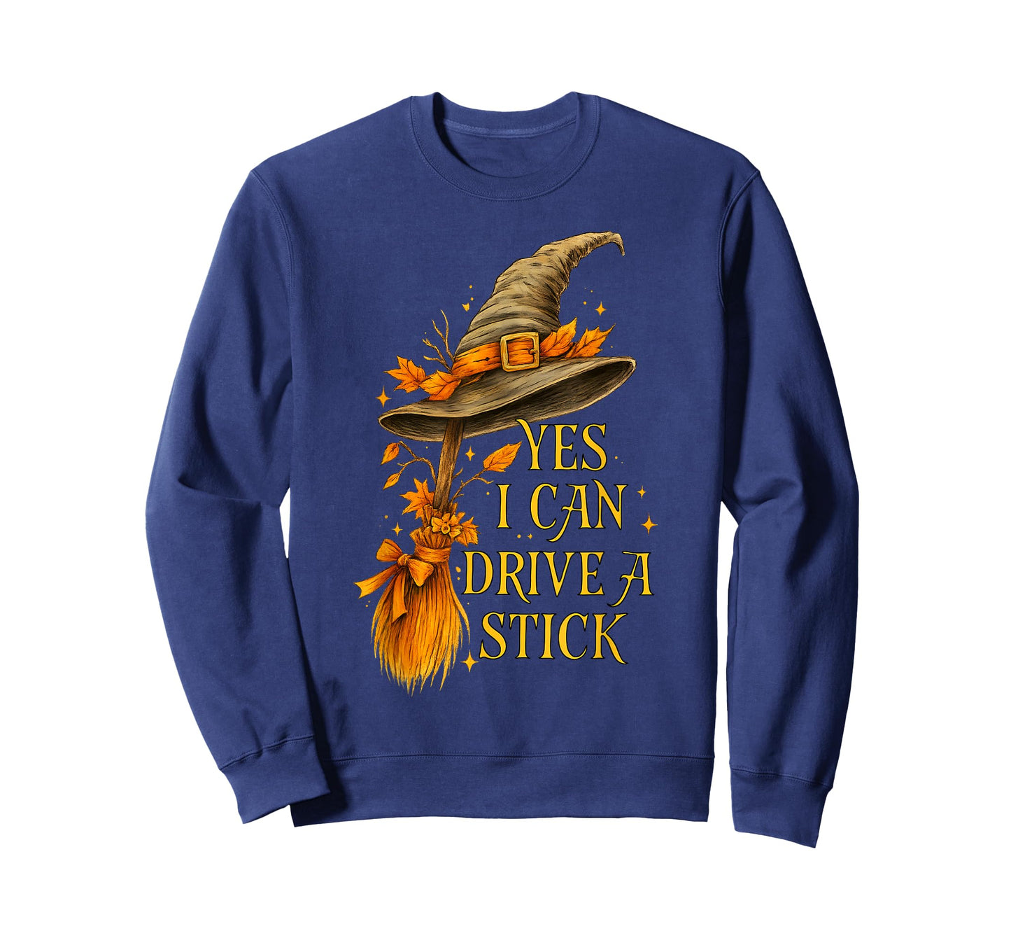 Yes I Can Drive A Stick Funny Halloween Spooky Witch T-Shirt