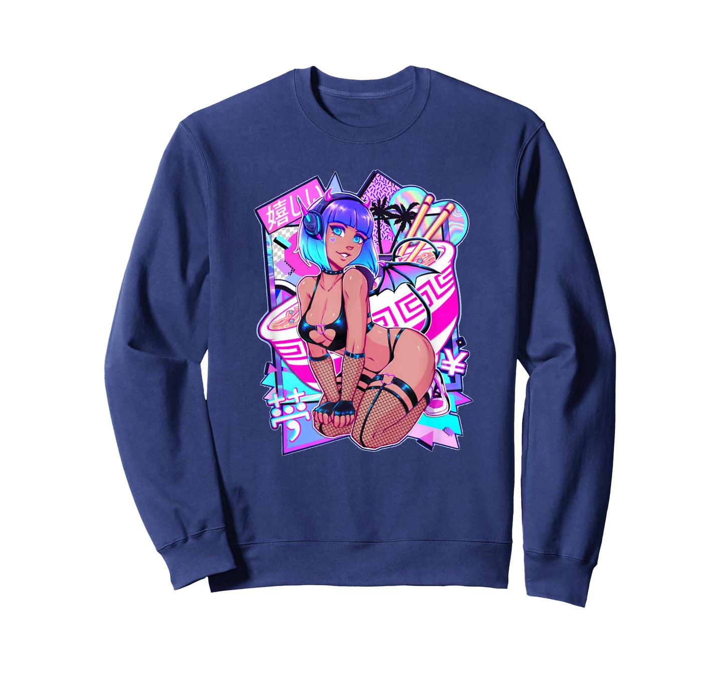 Sexy Anime Girl Japanese Sexy Demon Girl Cosplay T-Shirt Small