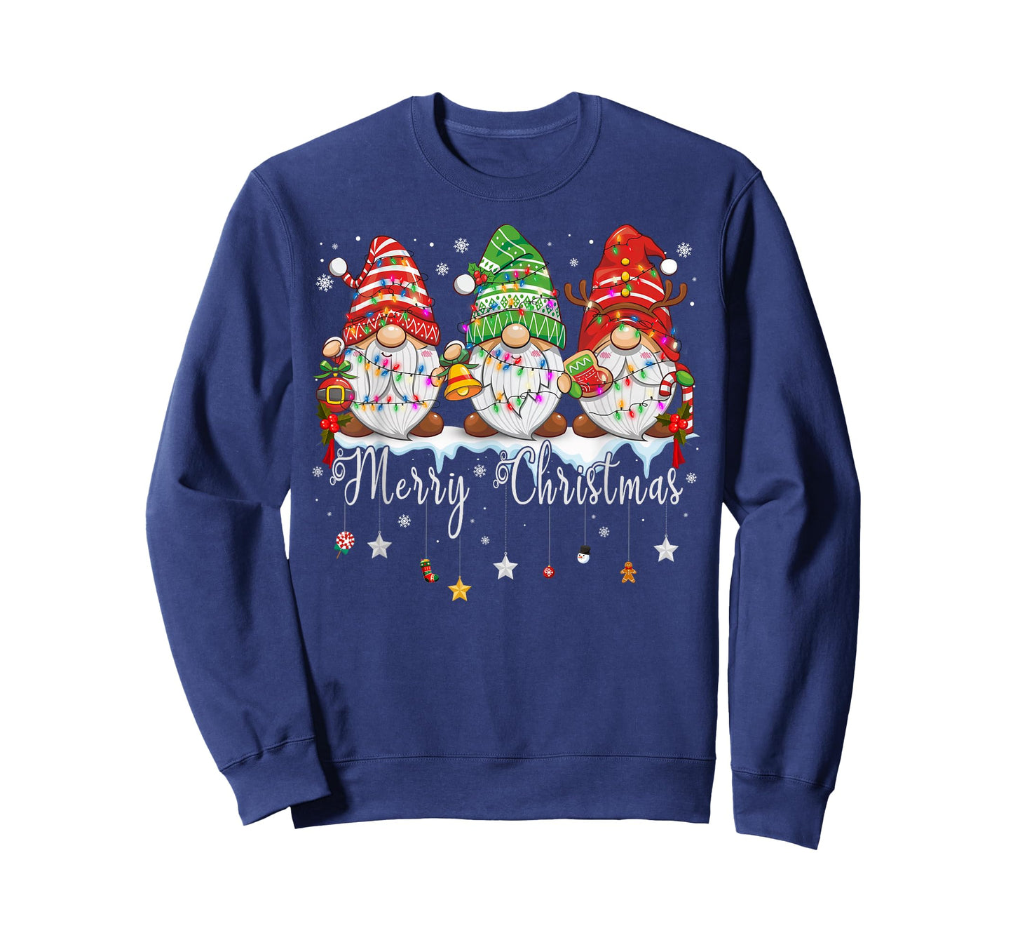 Cute Gnomes Merry Christmas Light Family Gnome Xmas Matching T-Shirt