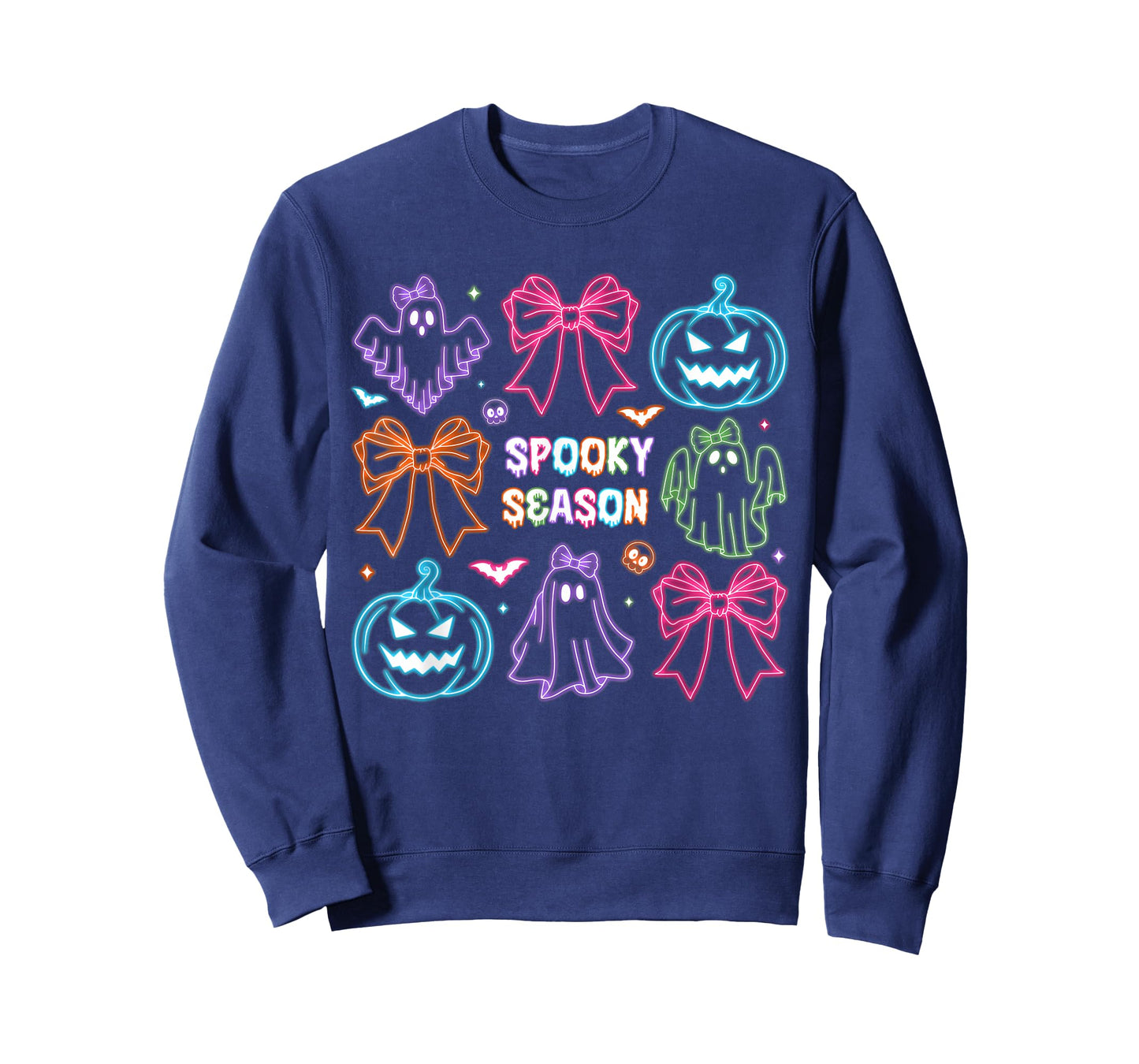 Spooky Season Cute Ghost Neon Halloween Neon Lights Costume T-Shirt