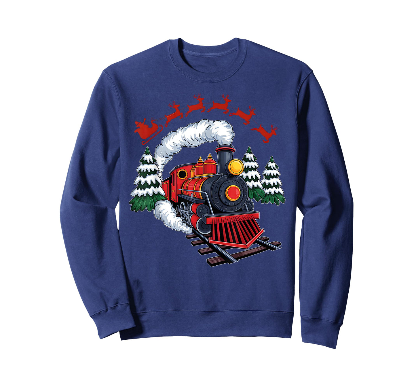 Funny Christmas Train Xmas Pajamas Railroad Trains Lover T-Shirt