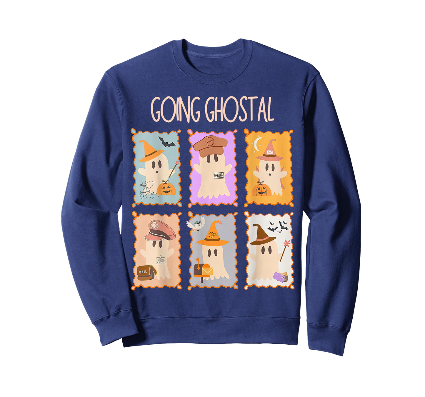 Postal Service Stamp Ghost Halloween Mail Lady Postwoman T-Shirt