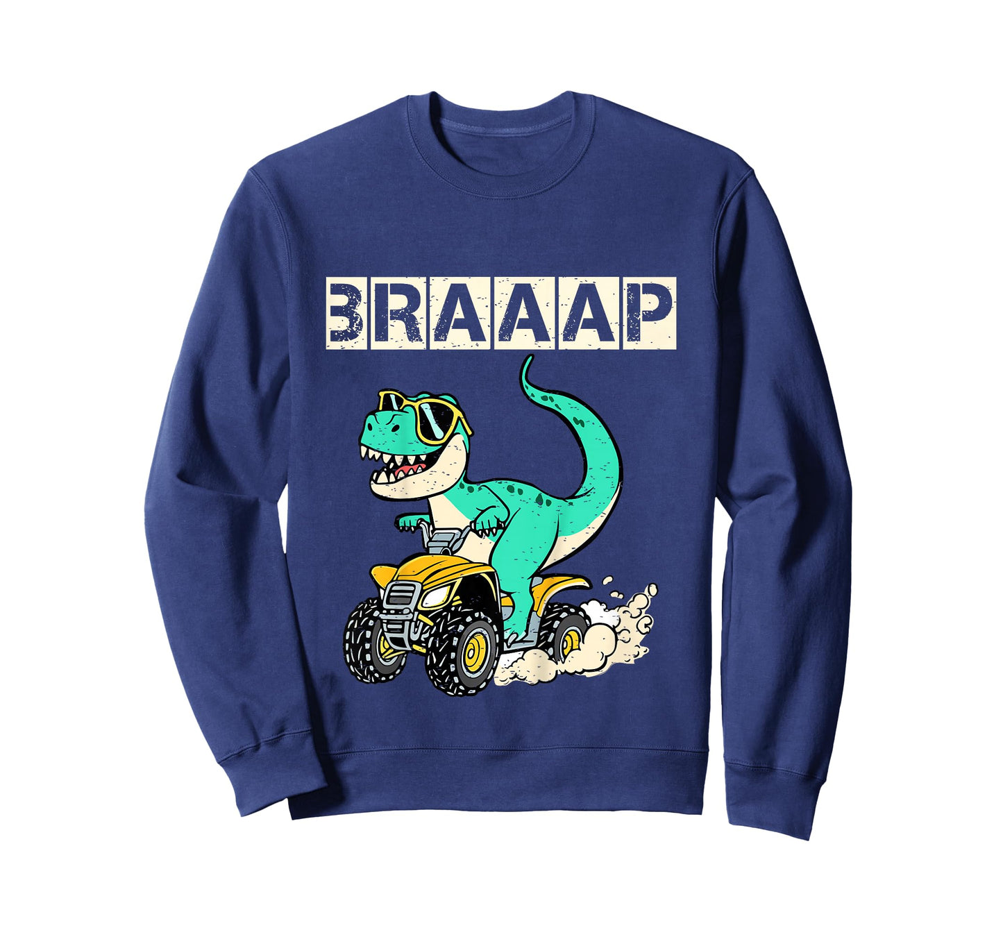 4 Wheeler Shirt Kids Toddler Boys T-rex Braaap Quad Riding T-Shirt