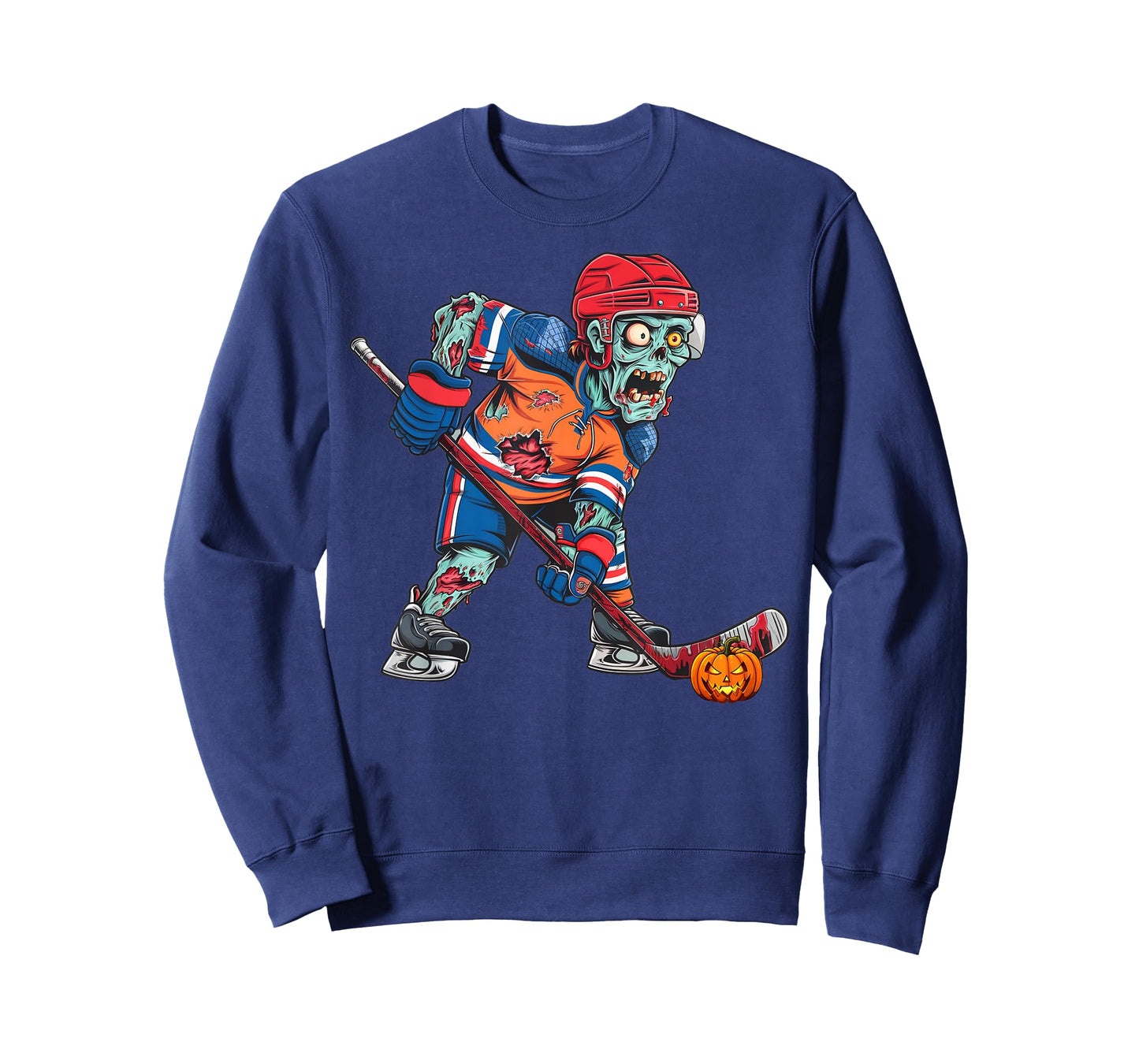 Zombie Ice Hockey Player Fun Halloween Costume Scary Creepy T-Shirt