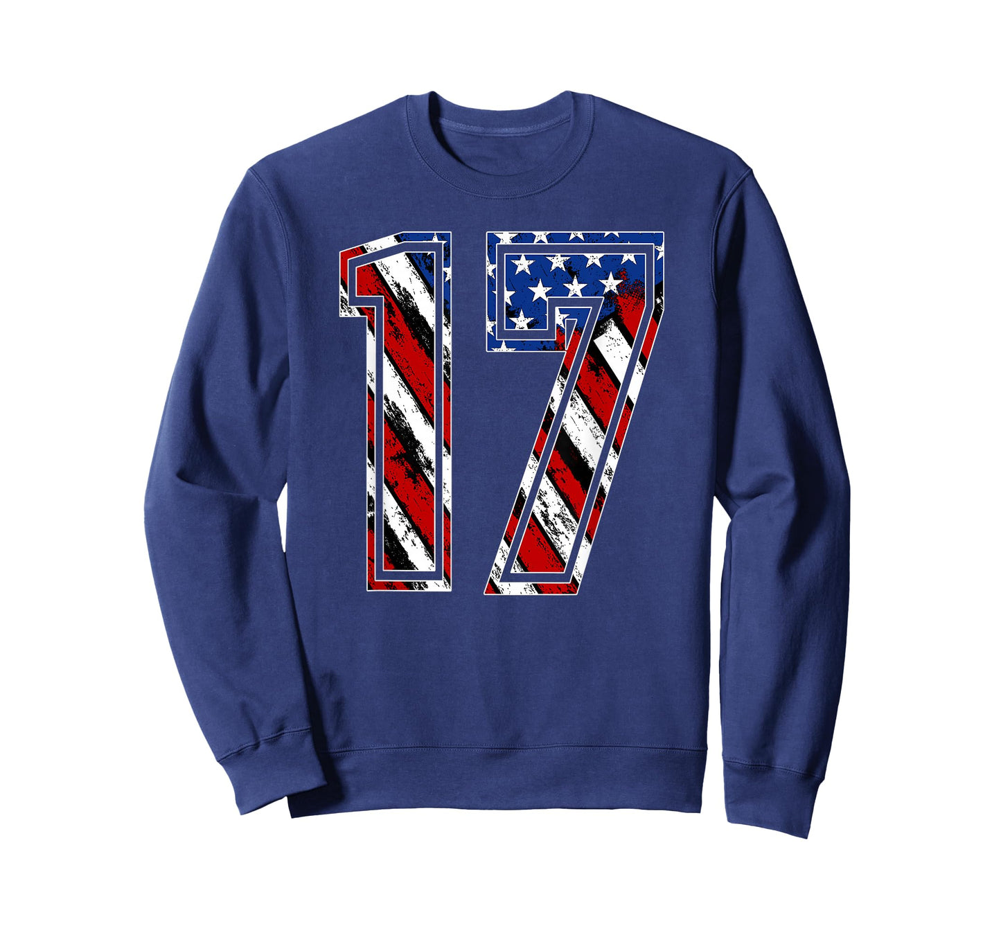 Number 17 Red White and Blue American Flag #17 Jersey Shirt T-Shirt