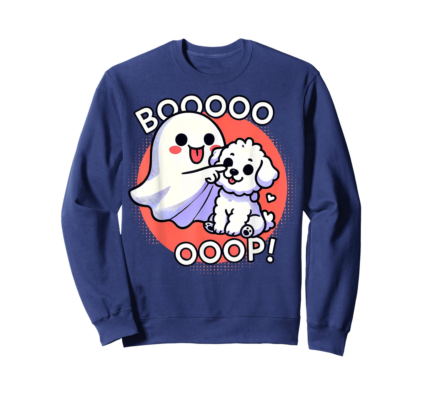 Funny Halloween Ghost Bichon Frise Dog Boop Puppy Humor Men Women Kids T-Shirt