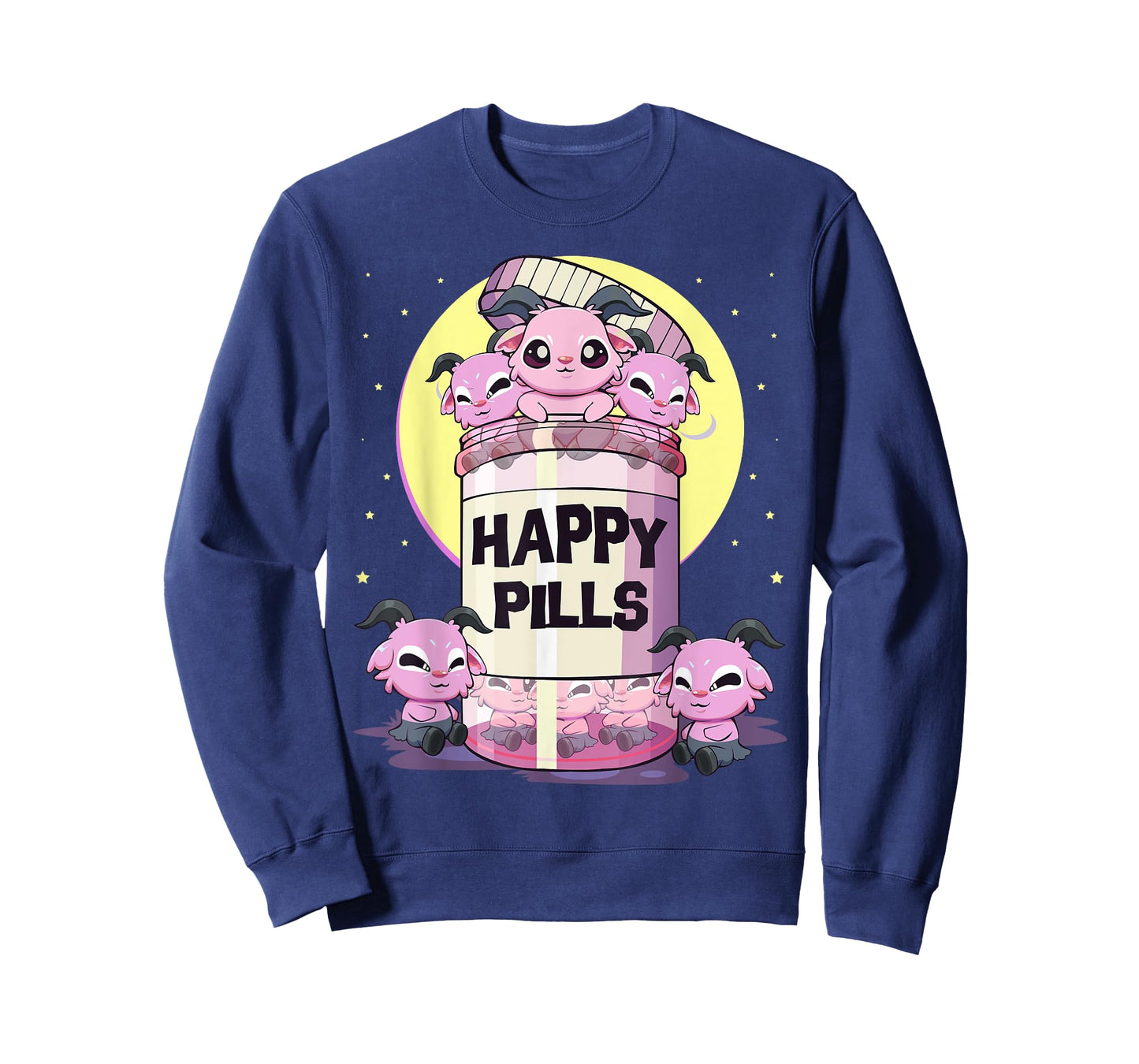 Pastel Goth Kawaii Cute Happy Pills Baphomet T-Shirt