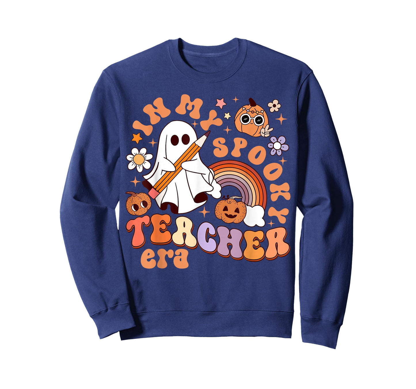 Groovy In My Spooky Math Teacher Era Ghost Funny Halloween T-Shirt