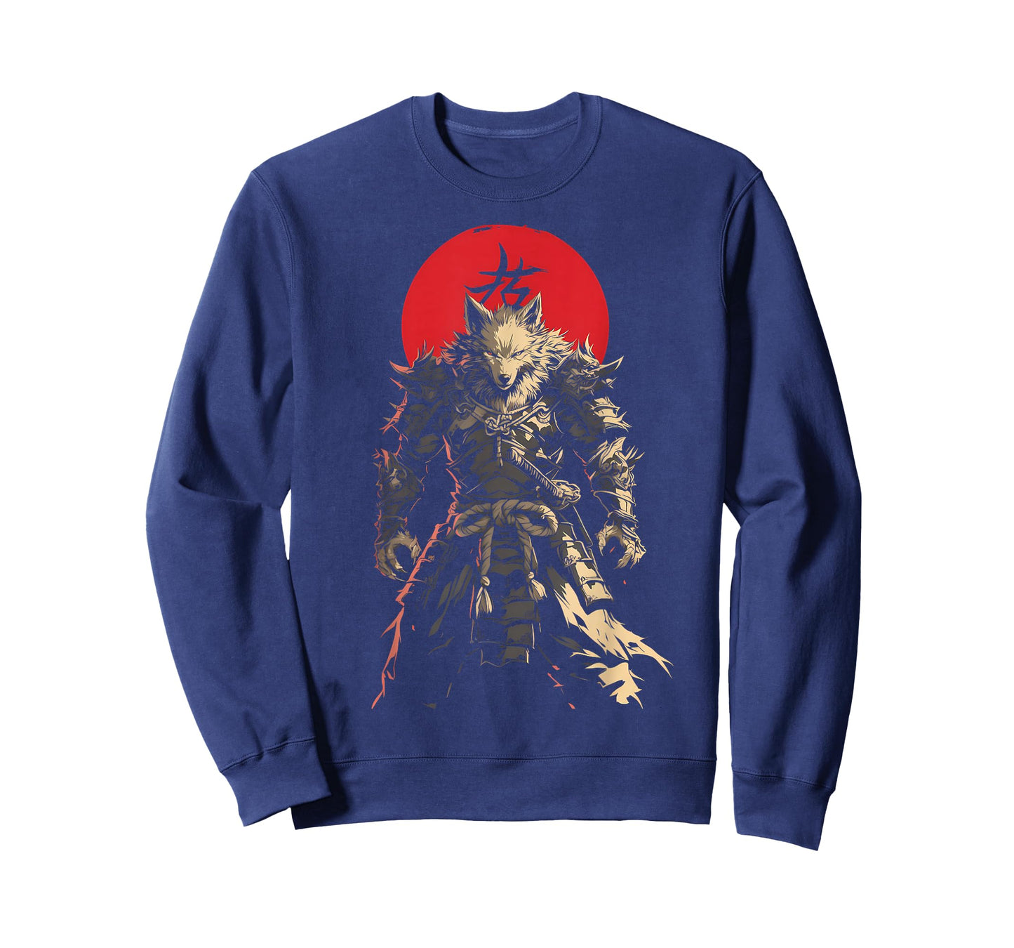 Japanese Samurai Wolf Kanji Samurai Warrior Wolf T-Shirt