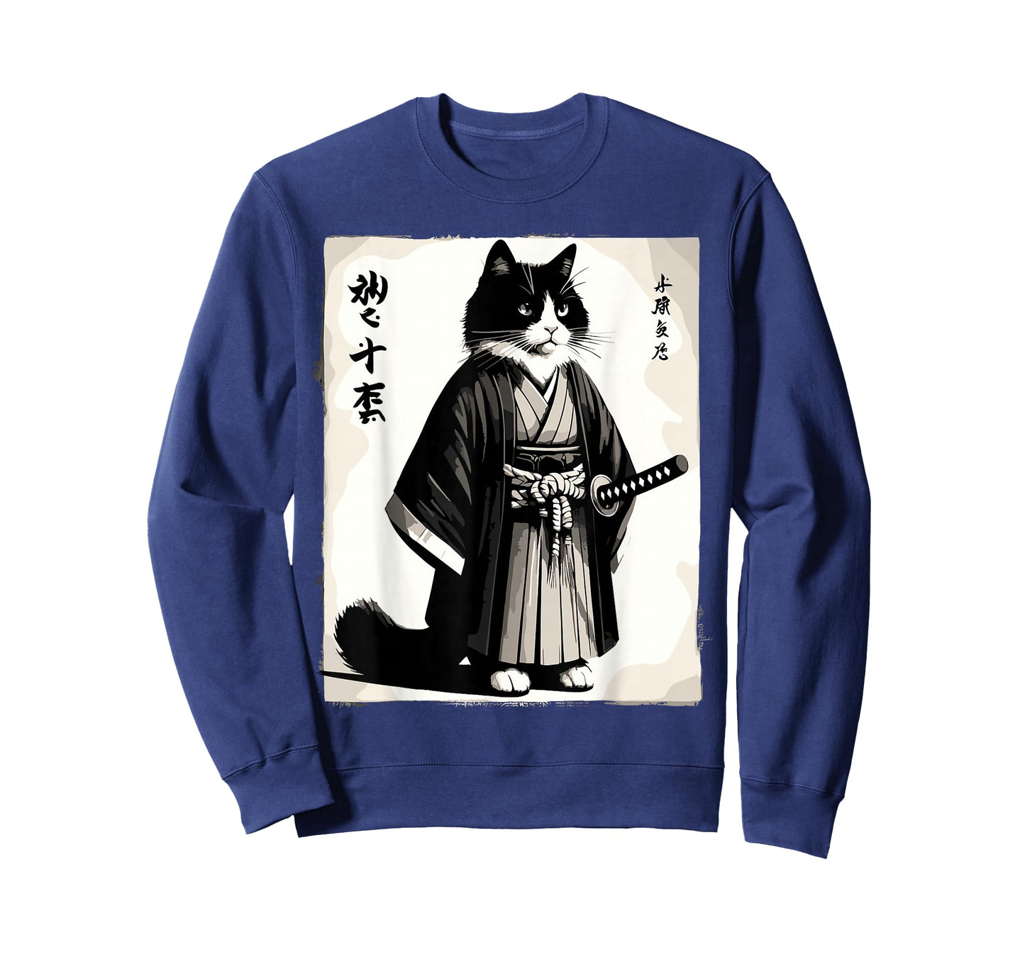 Samurai Cat Vintage Warrior Japanese Anime T-Shirt