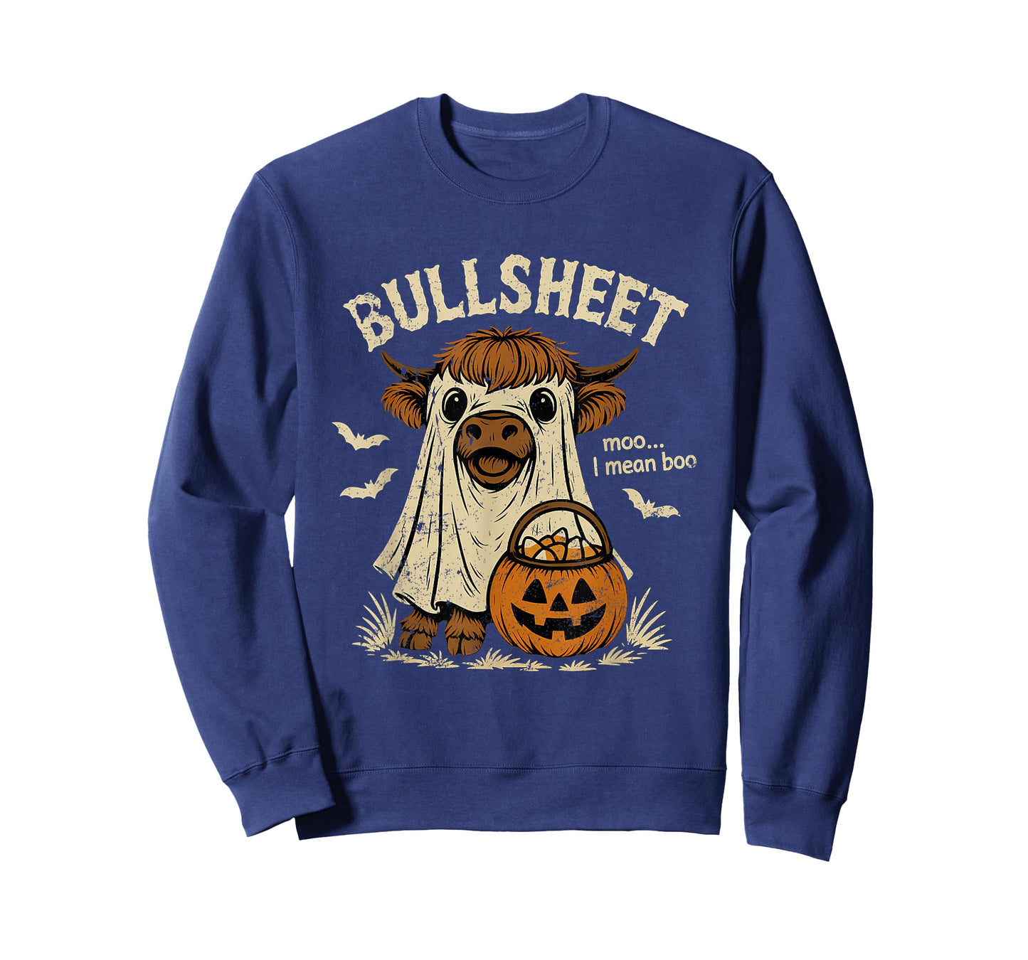 Bullsheet Funny Halloween Cow Costume Boo T-Shirt