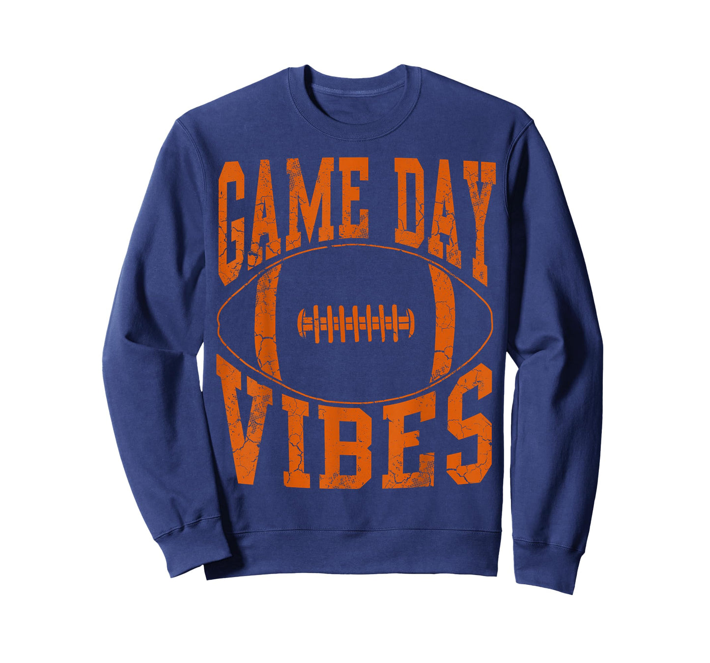 Game Day Vibes Orange Football Vintage Distressed T-Shirt