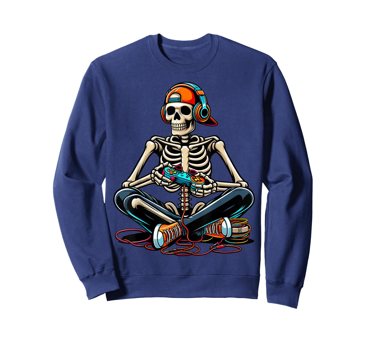 Halloween Skeleton Gamer Video Gaming Boys Men Kids T-Shirt
