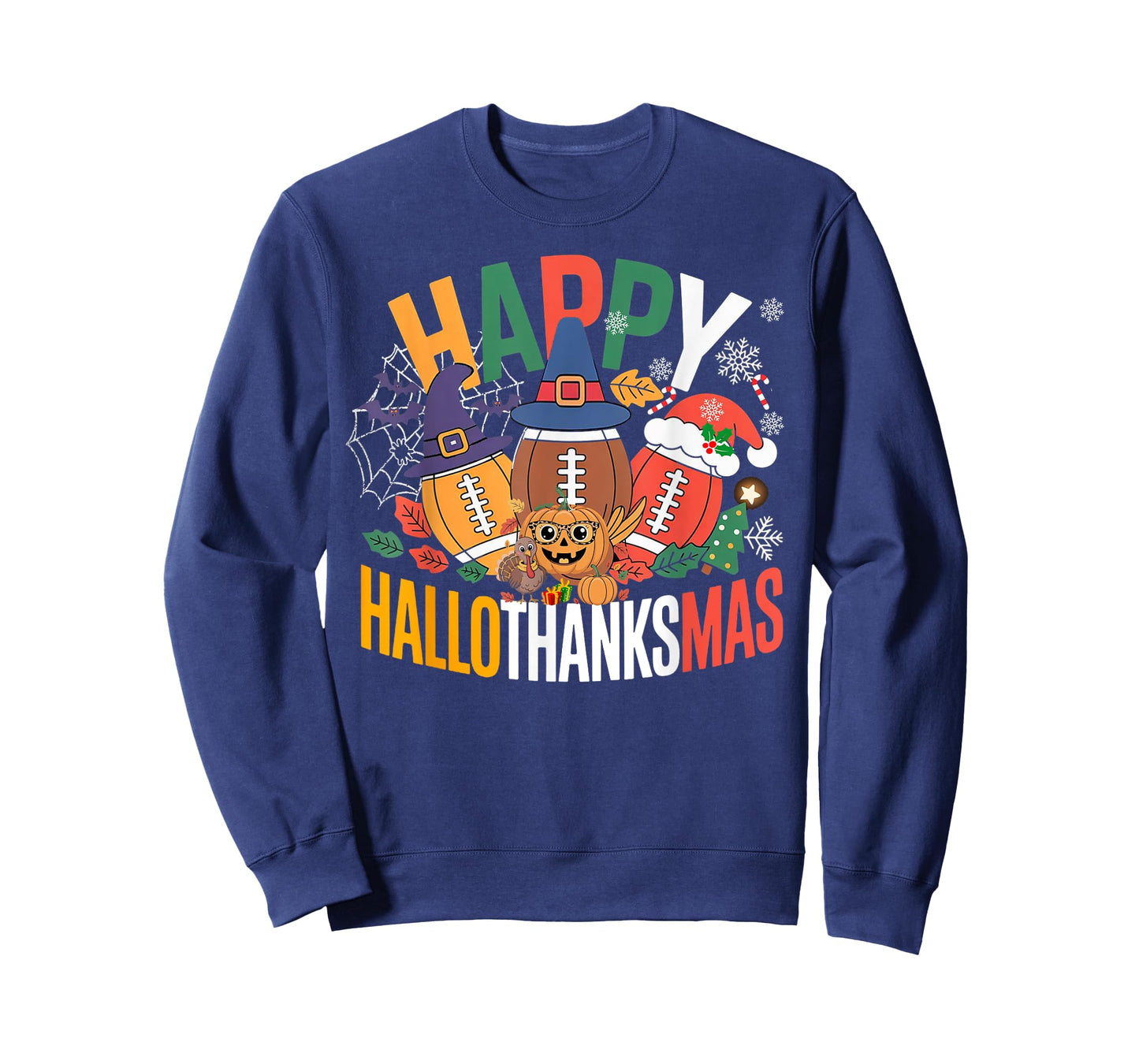 Funny Football HalloThanksMas Spooky T-Shirt