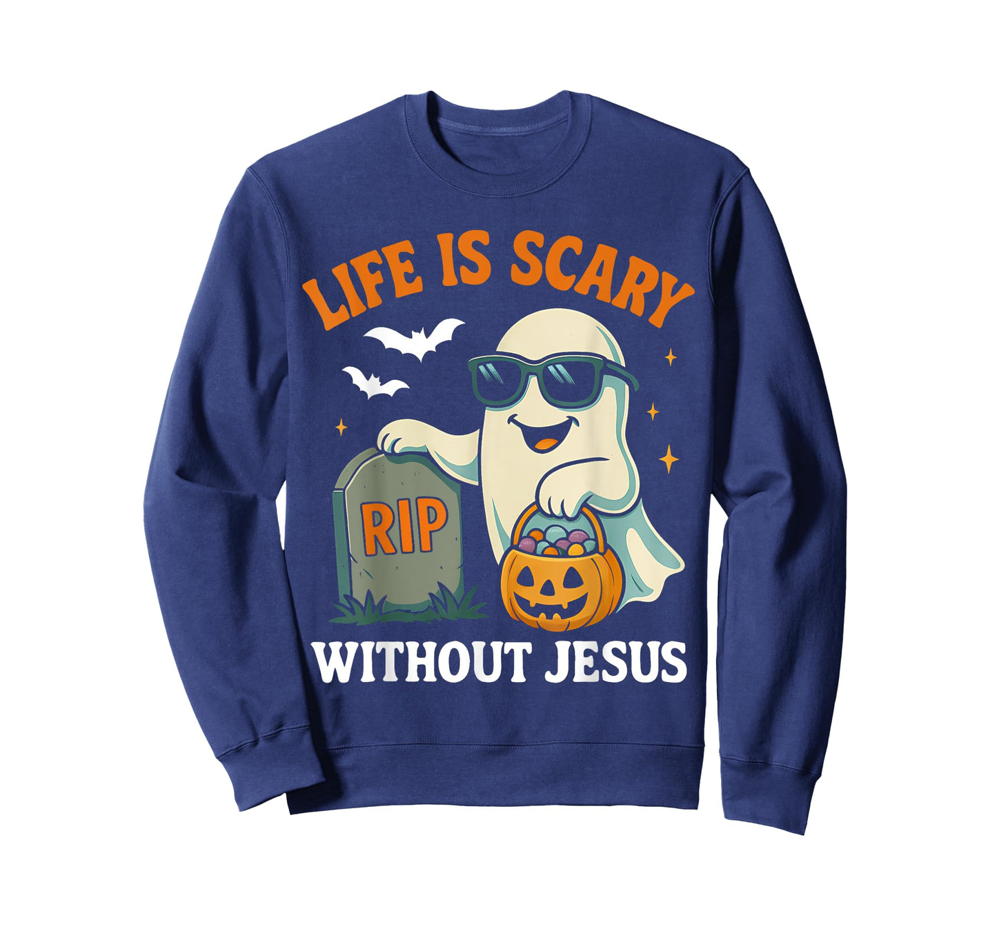 Funny Halloween Ghost Life is Scary Without Jesus Costume T-Shirt