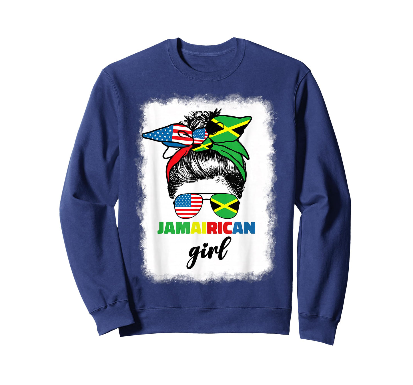 Half American Jamaican America Jamaica Flag JamaiRican Girl T-Shirt