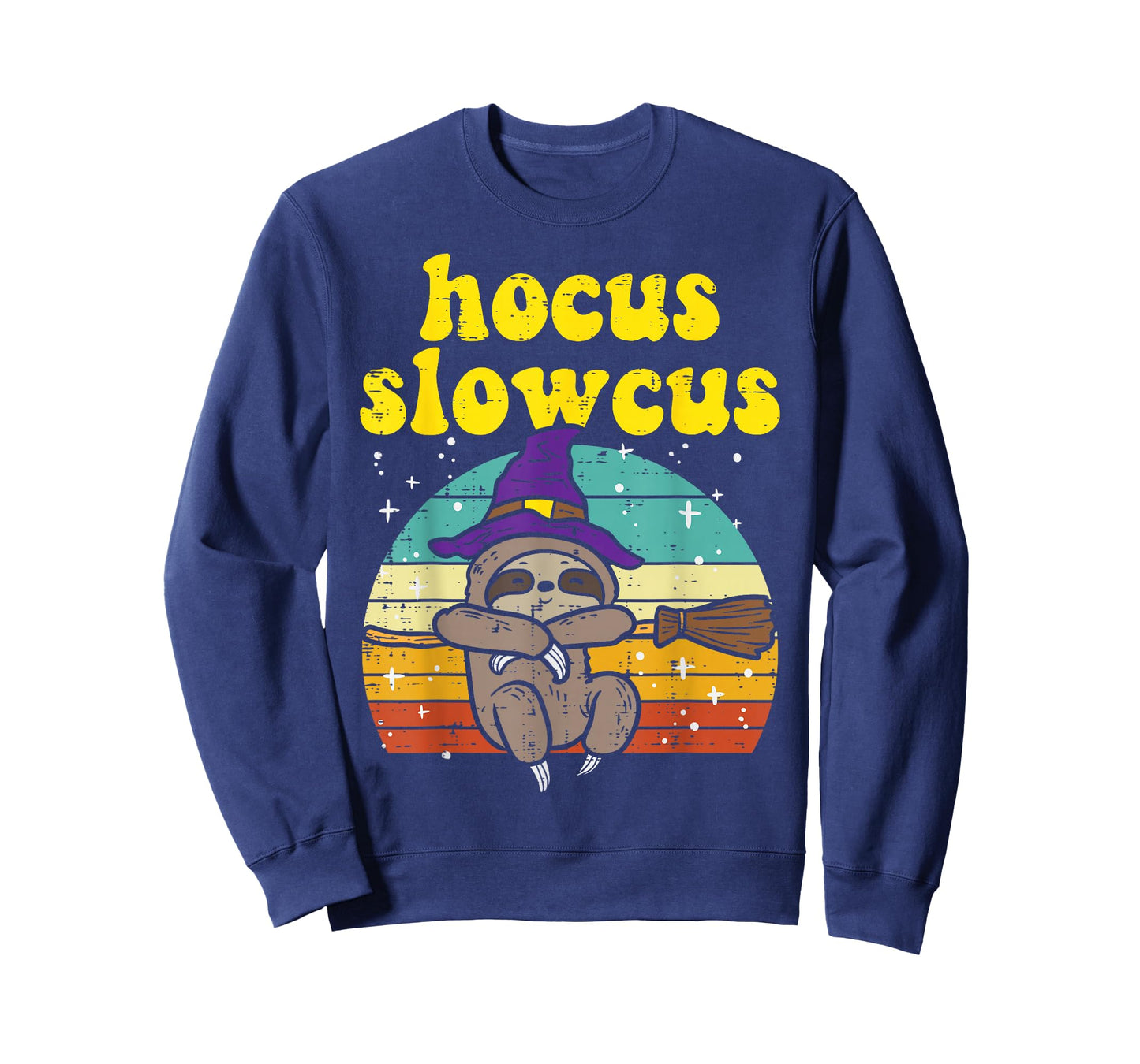 Hocus Slowcus Witch Sloth Retro Cute Animal Halloween Women T-Shirt
